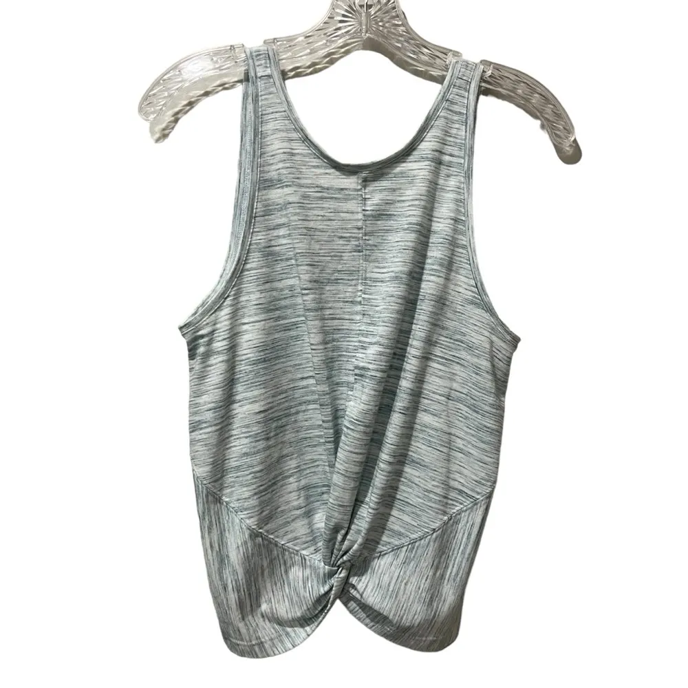 Athleta Essence Twist Front Athletic Tank Top Size Medium Spacedye Blue Heather - Image 3