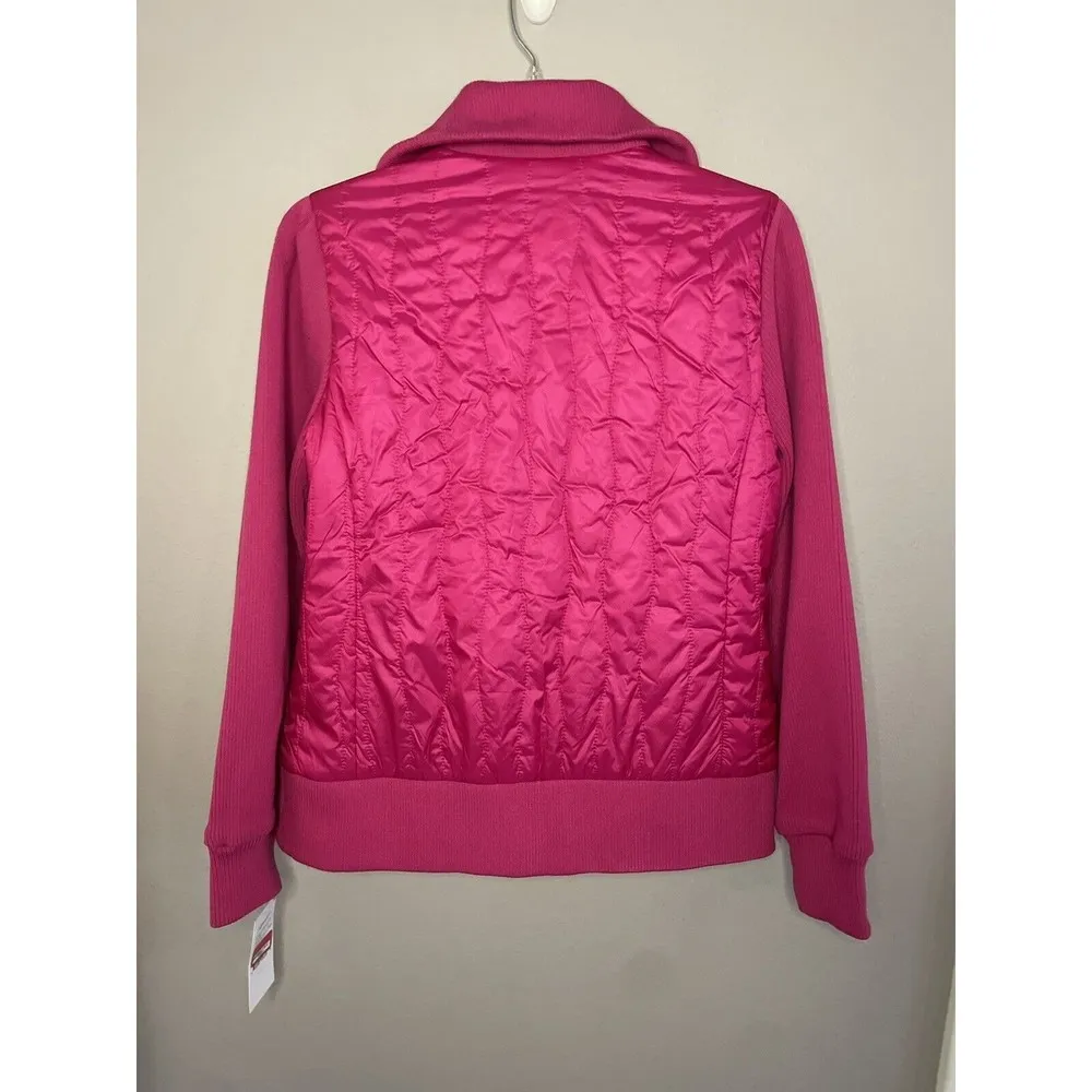 Bernardo Wave Quilted Jacket Orchid Flower Pink Size Medium NEW - Image 8