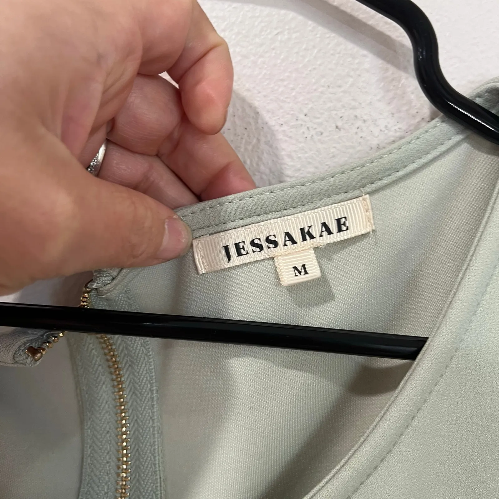 Jessakae Mint Green Dress Size M Short Sleeve Fit and Flare Minimalist Size M - Image 4