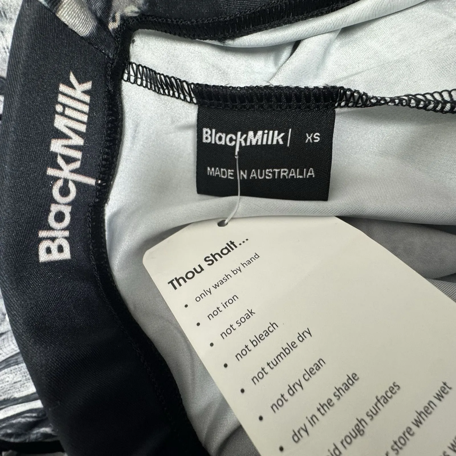 Blackmilk  Skeleton Leggings XS Leggings New‎ Black Gray - Image 3