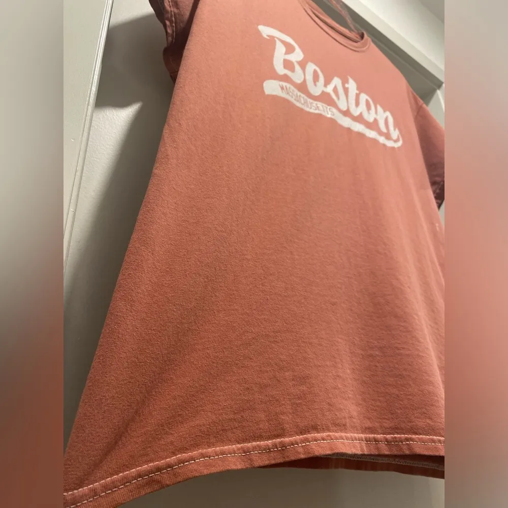 Tilly's Faded Burgundy Red Boston Retro Women's Oversized Graphic Tee - Image 12