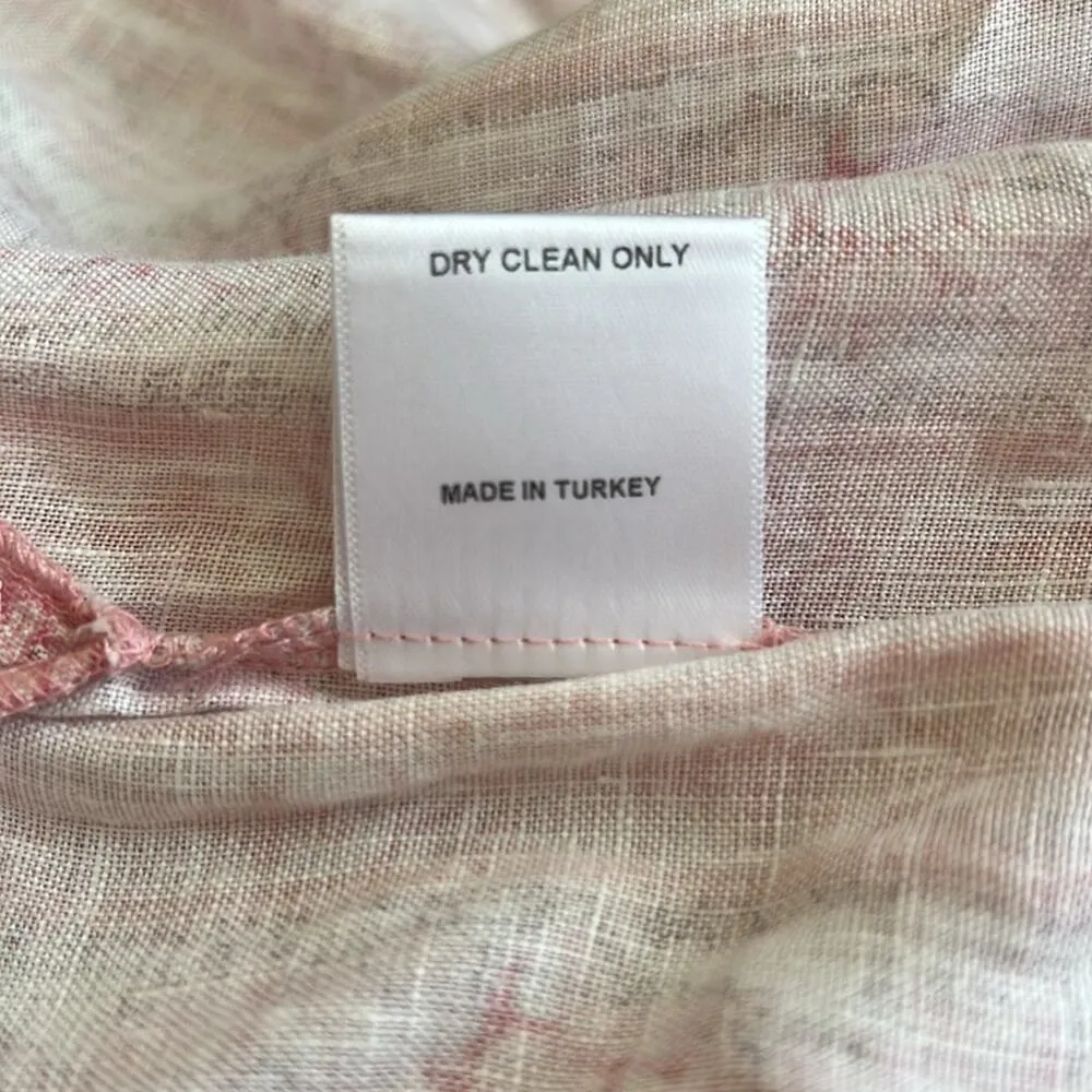 Lug Von Siga Women’s Glory One Shoulder Puff Sleeve Pink Floral Linen Midi Dress Size undefined - Image 8