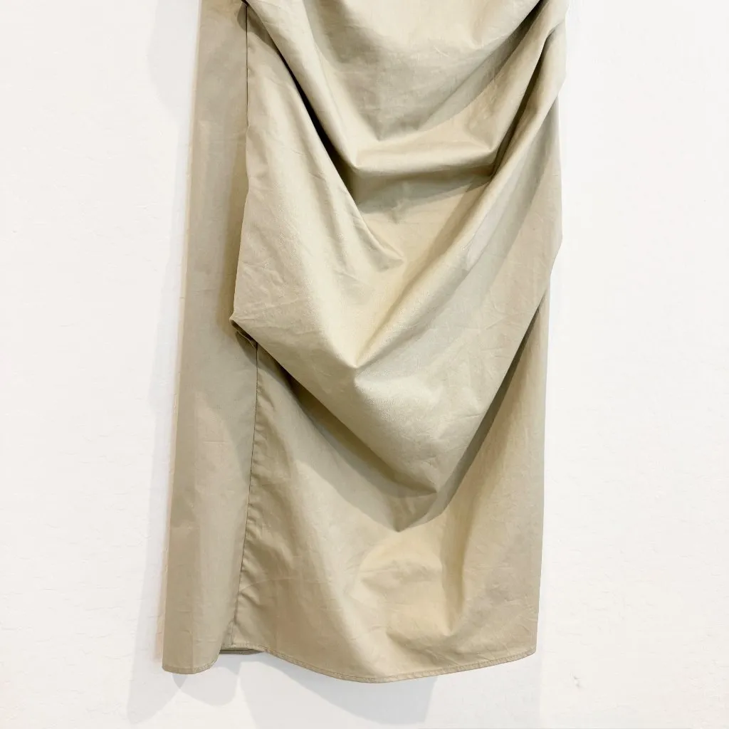 Zara Womens Ruched Maxi‎ Skirt in Tan Streetwear Minimalist Grunge Size XS - Image 4