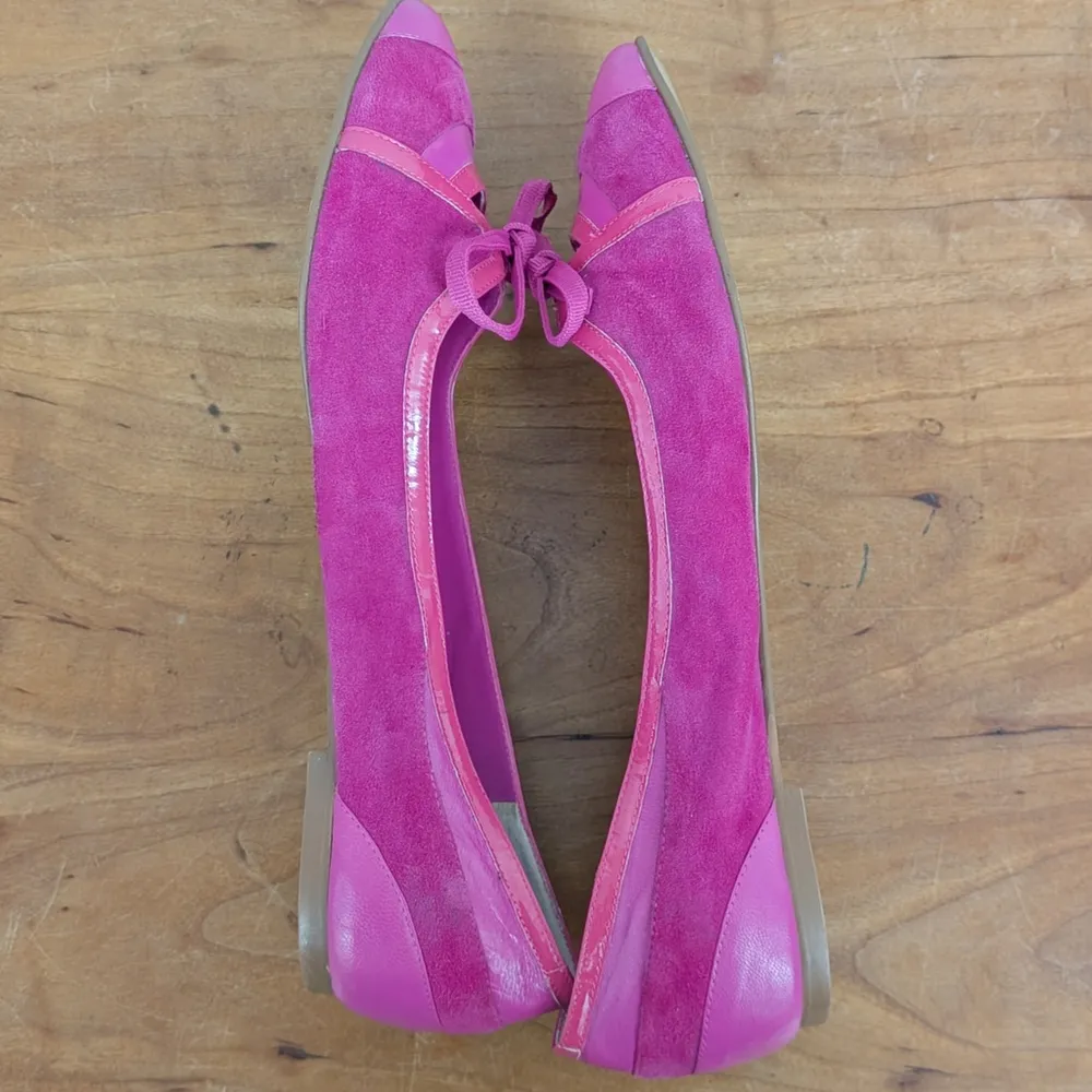 Dune London Pink Leather Flats Size 40 - Image 6