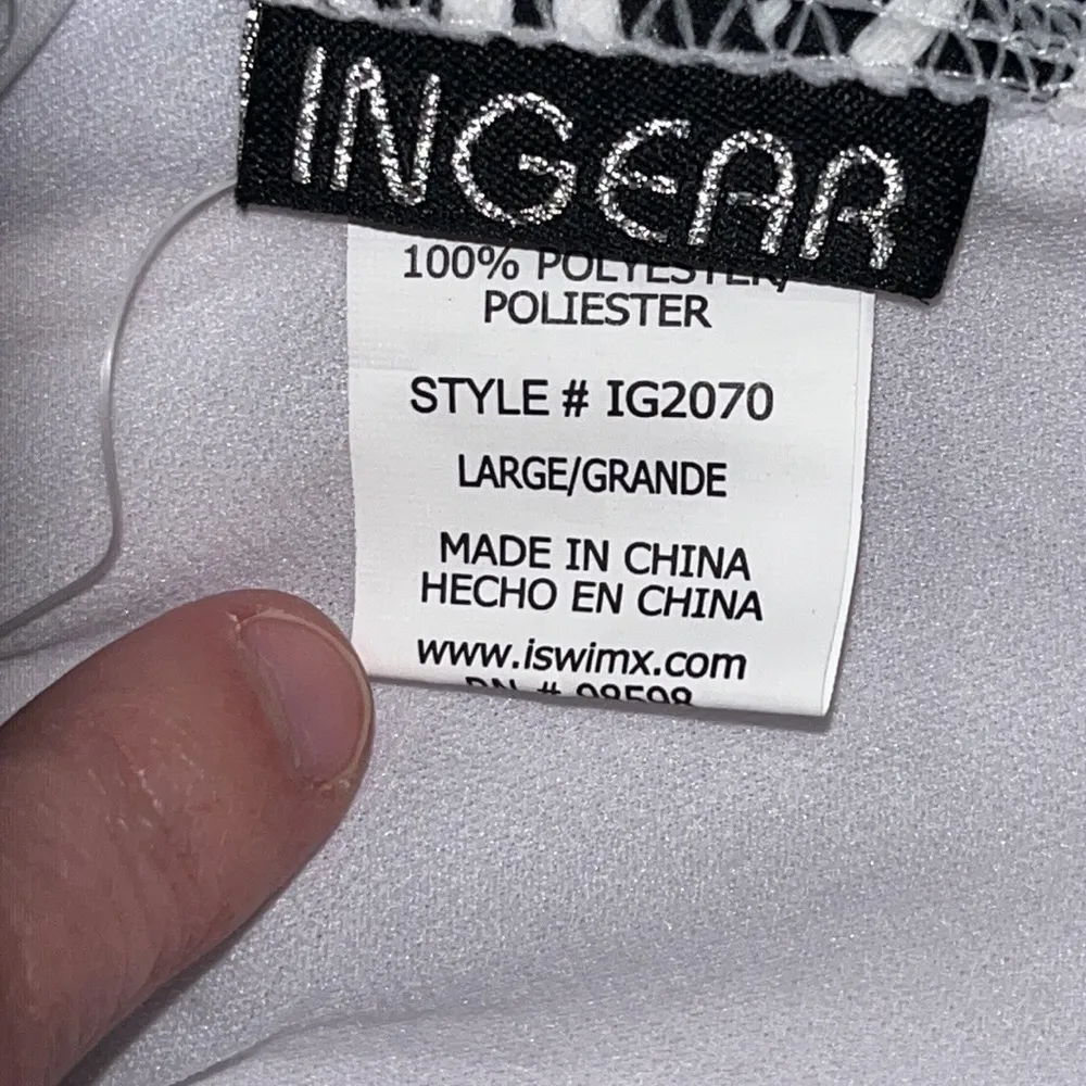 INGEAR Zebra Stripe Black & White Halter String Bikini Set Women’s Large L - Image 10