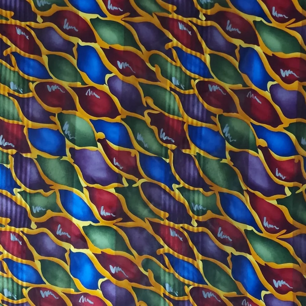 J. Garcia abstract geo multicolored limited edition small square silk scarf - Image 3