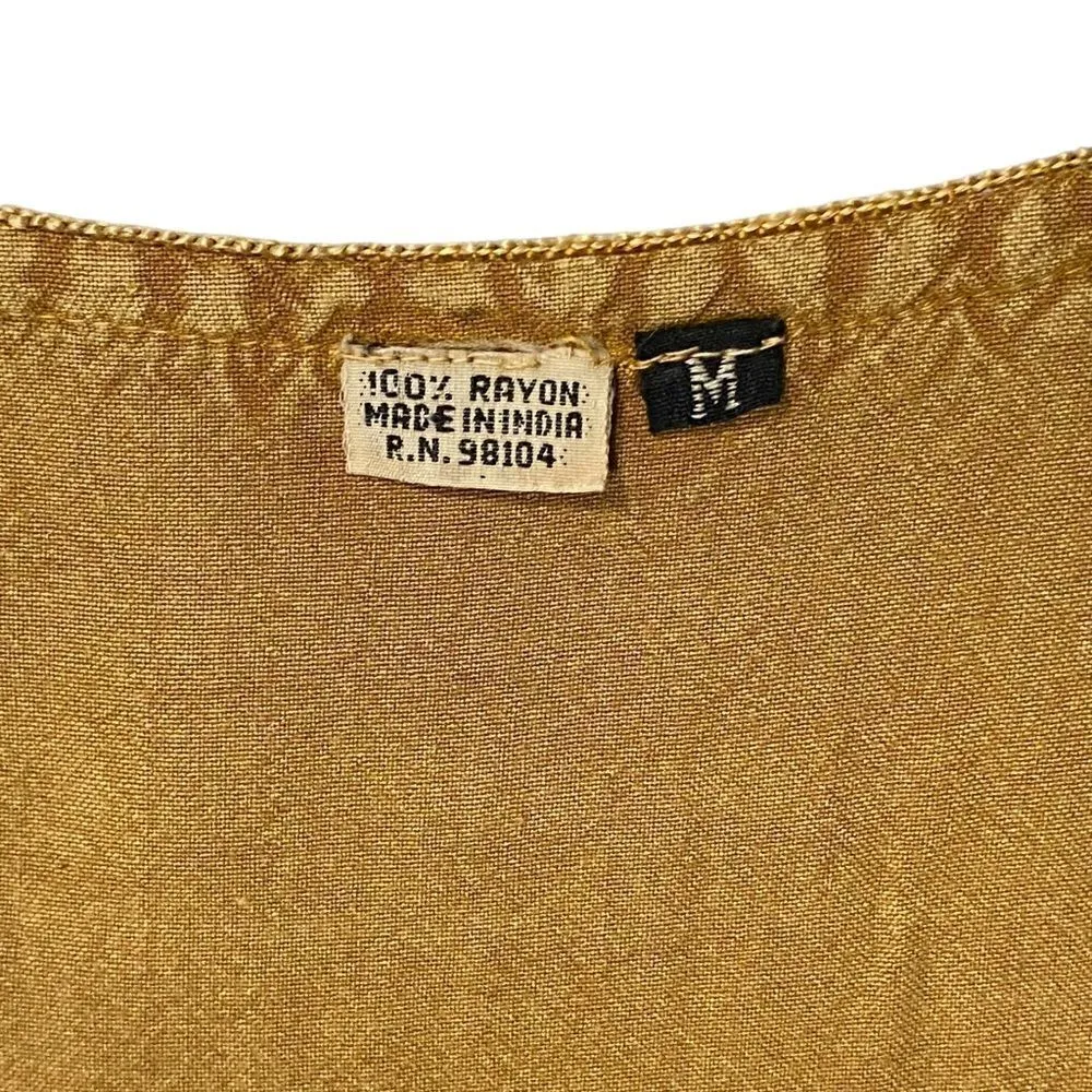 Vintage Handkerchief Netted Button Down Embroidered Boho Blouse - Image 2