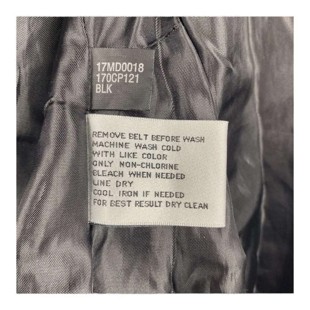 Kenneth Cole Black Trench Coat Sz L - Image 4