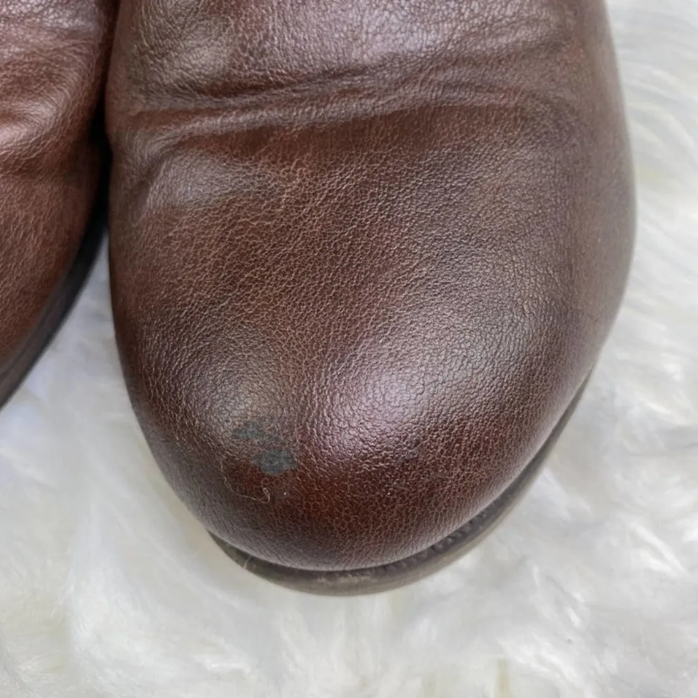 Journee Collection Brown Studded Zipper Faux Leather Riding Boots Women’s Size 9 - Image 4