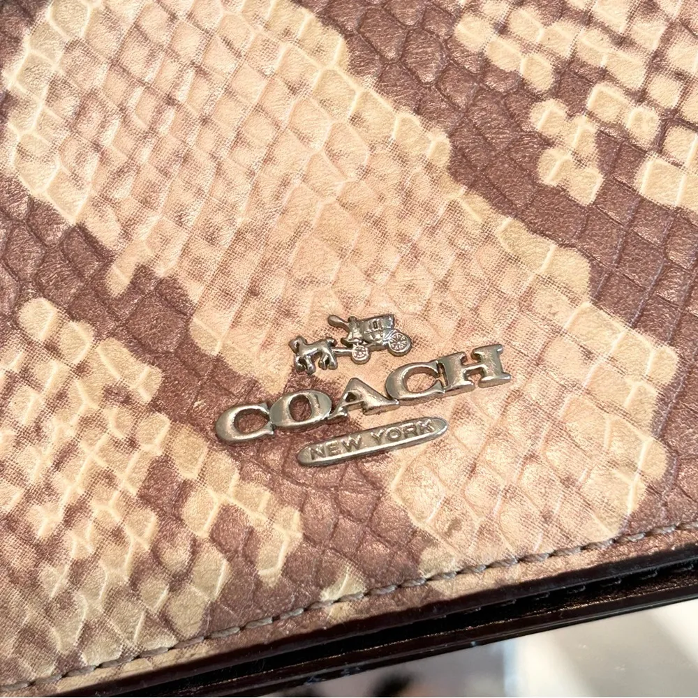 Coach Snakeskin Print Crossbody Clutch - Image 11