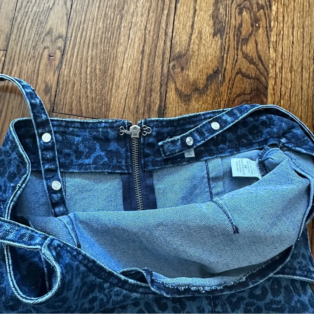 Denim Blue Leopard Print Dress Medium Charlotte Russe - Image 9