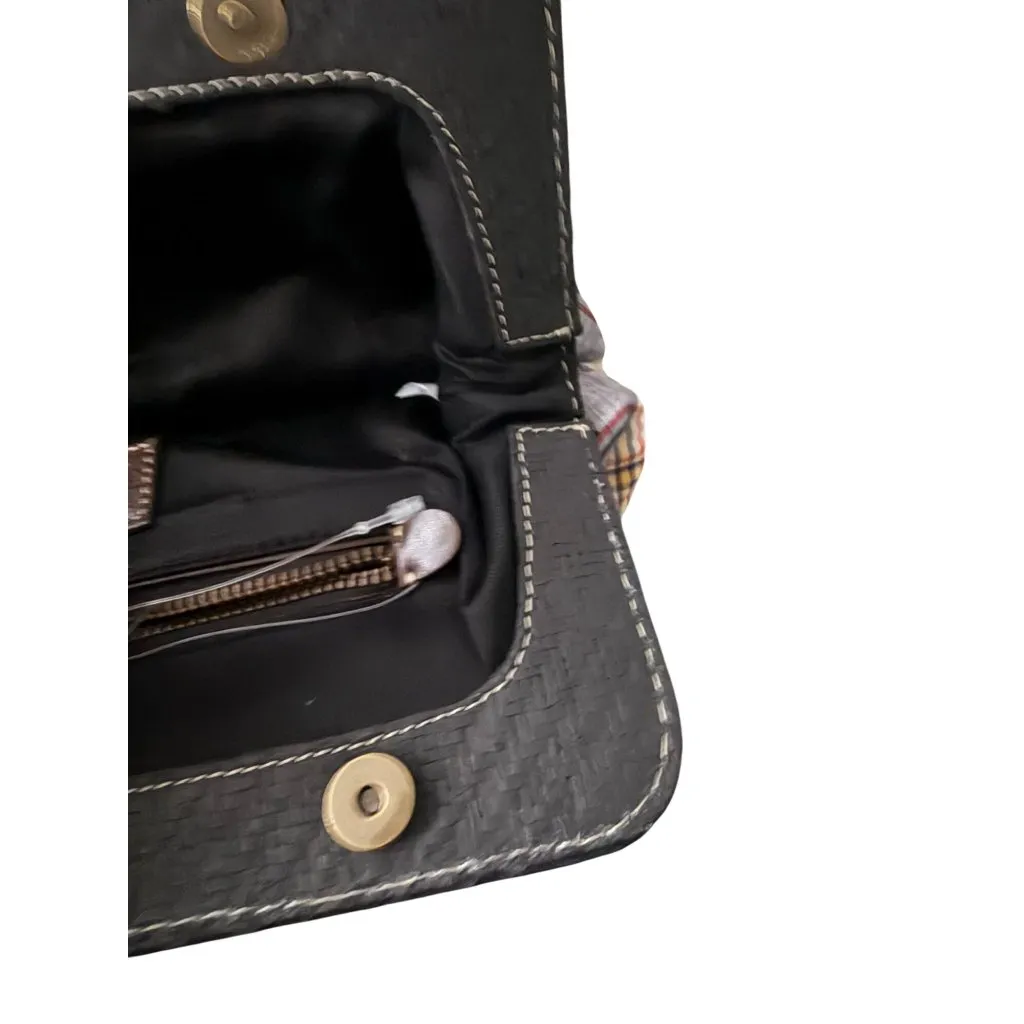 J CREW Fall Plaid Clutch Handbag NEW NWOT Black - Image 5