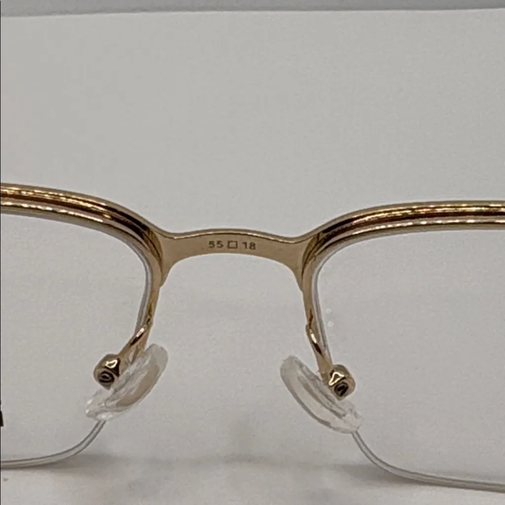 MENS Reverb gold tortoise shell METAL half rim frame 55 - Image 7