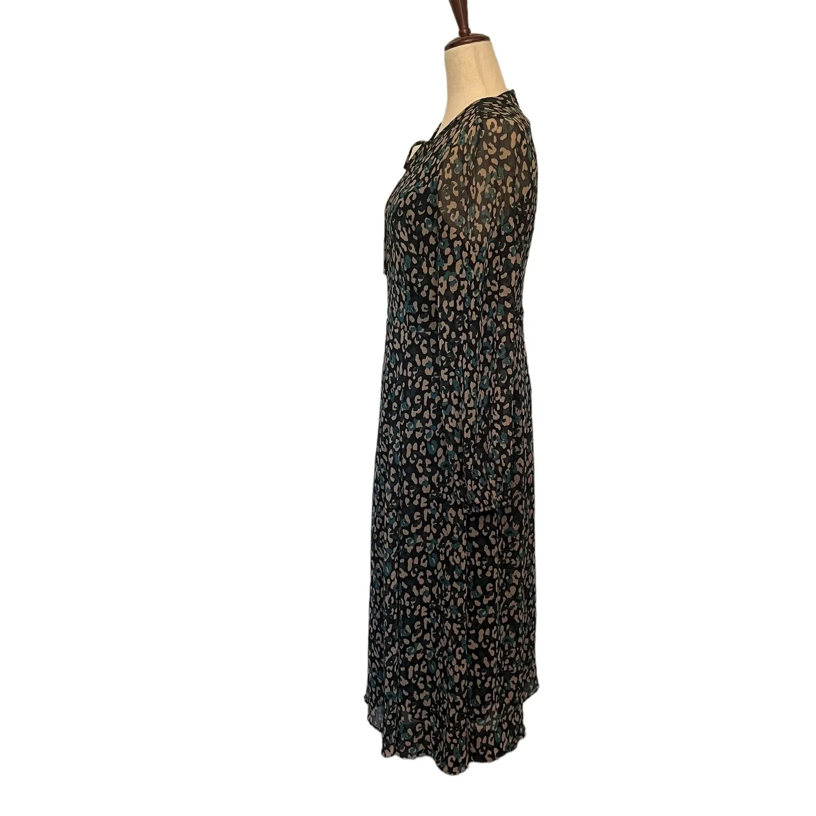 Tommy Hilfiger Maxi Boho Dress 6 Cottagecore Indie Prairie Sheer Ditsy Floral - Image 5