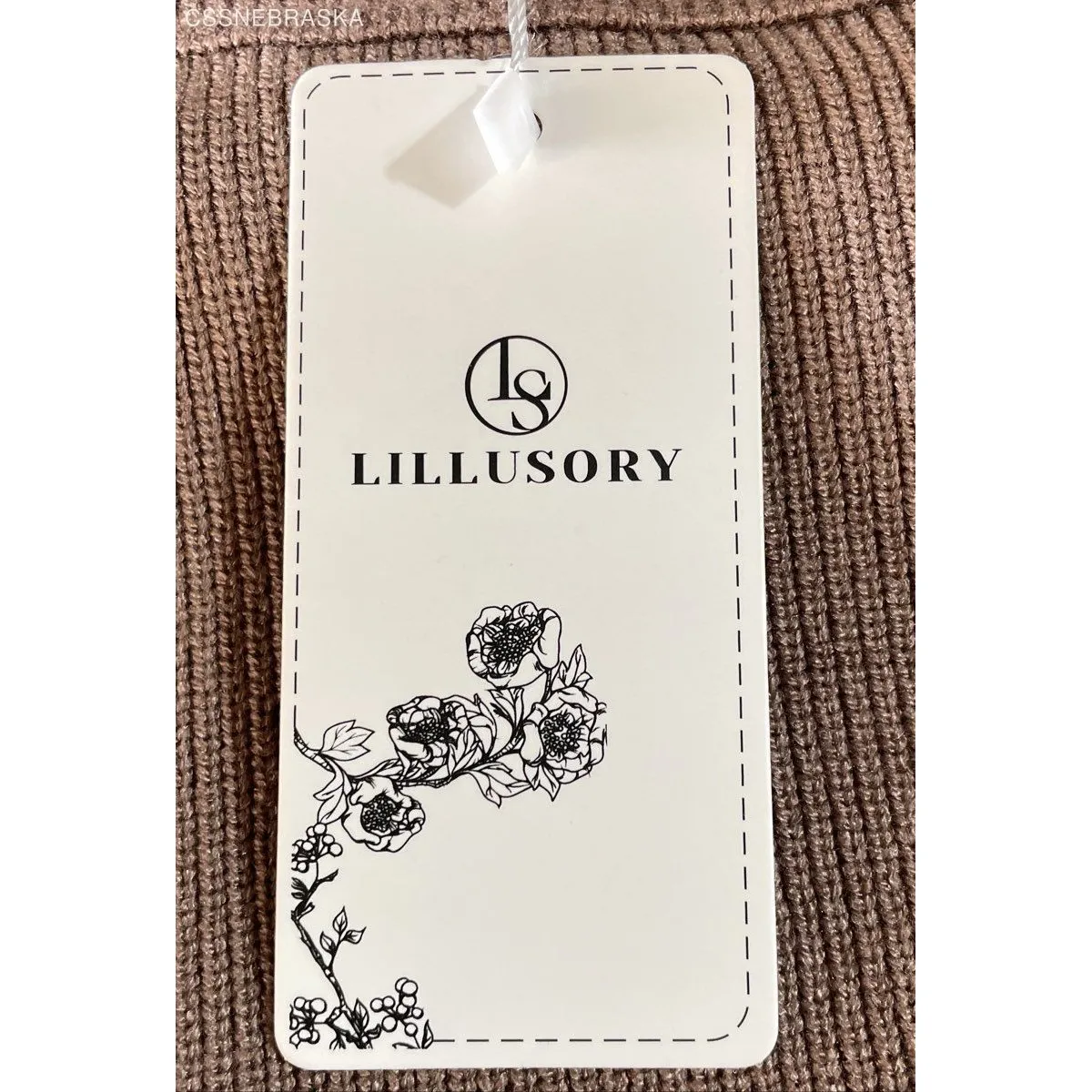 LILLUSORY Beige women's oversized batwing sweater - Image 6