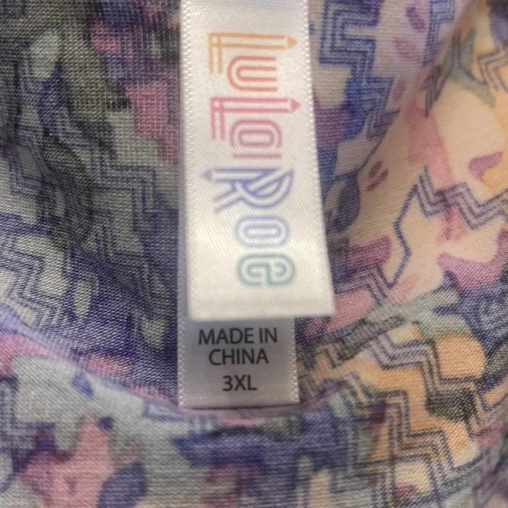 Lularoe Purple/Black Shirt Size 3XL EUC/NC #2466 - Image 4