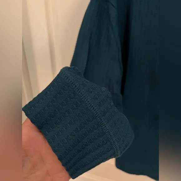 CHASER XL Teal Thermal Drop Shoulder Hoodie - Image 5