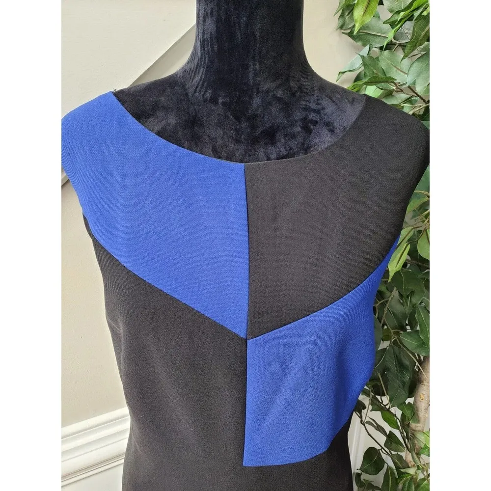 Studio 1 Women Black Polyester Round Neck Sleeveless Knee Length Dress Size 24W - Image 5