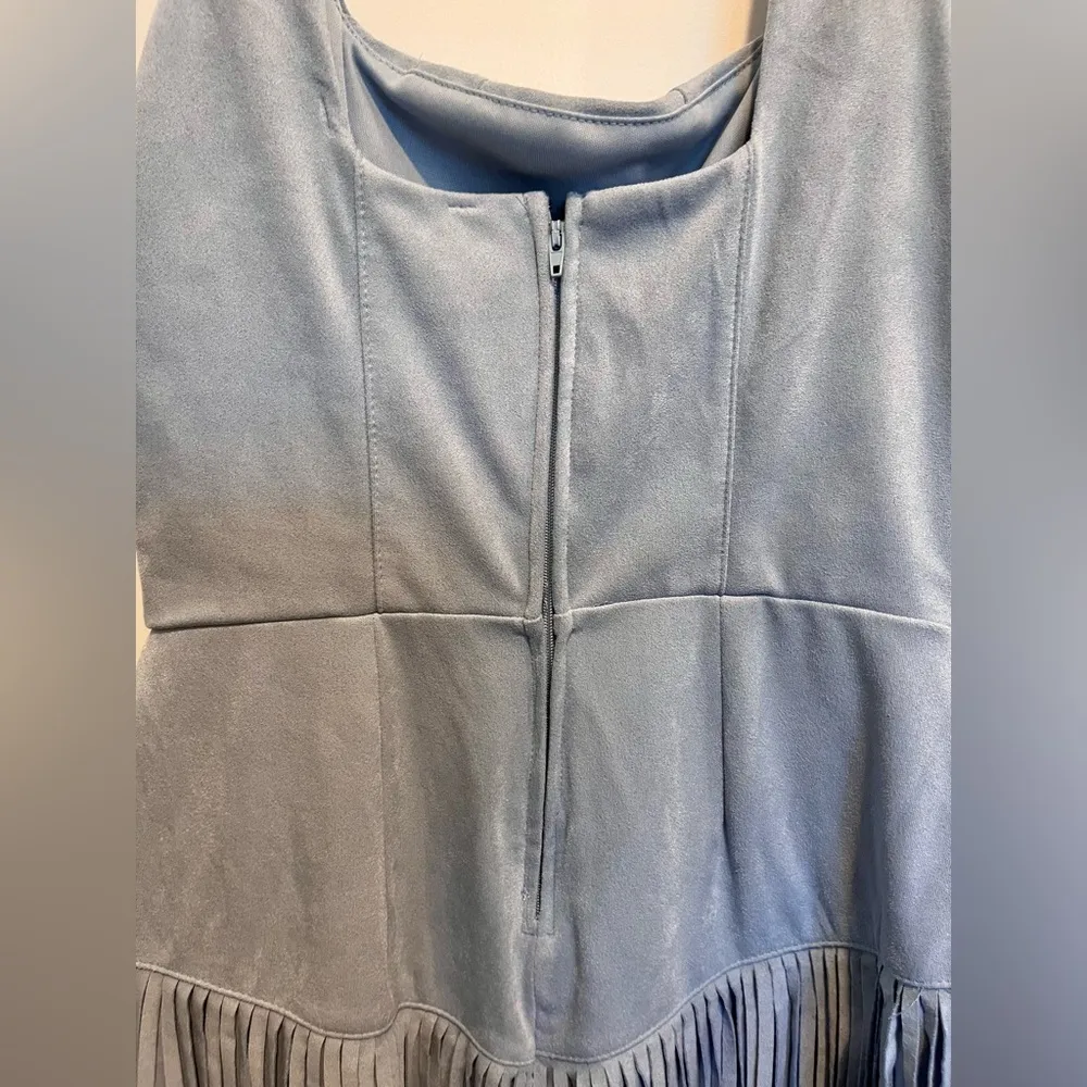 Row A: Fringe Faux Suede Corset Dress (size S) Like new - Image 8