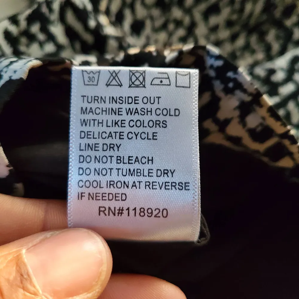 Lucy Paris Faux Wrap Pleated Lightweight Pull On Midi Skirt Black & White M - Image 9