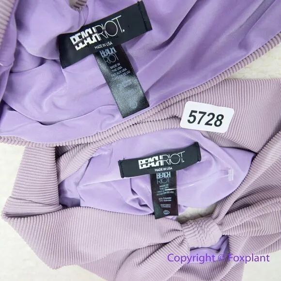 New! Set! Beach Riot Free People Rib Dallas Emma bikini‎ bottom lavender, size S - Image 11