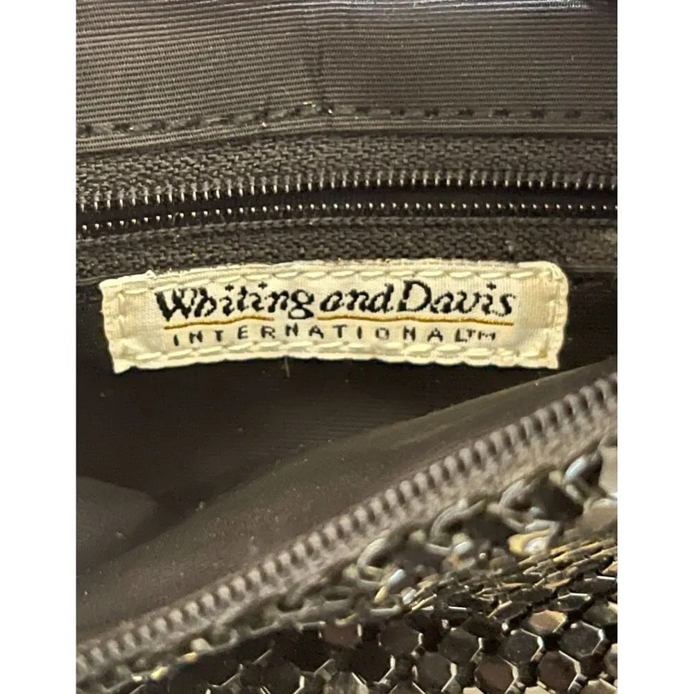 VTG Whiting and Davis Purse Bag Black Mesh Zip Closure Crossbody - Image 5