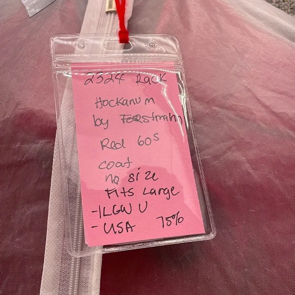 Vintage 60s Forstmann Wool‎ Overcoat Red Large - Image 14