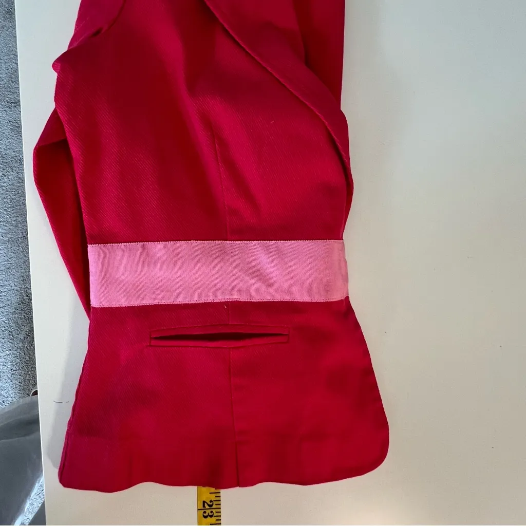 Bisou Bisou Womens Y2K Pink Blazer Size 12 Career Office Siren Legally Blond 90s - Image 12