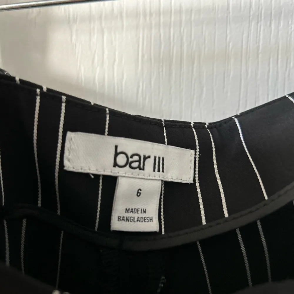 Bar III Women's Black Striped Wide-Leg Pants Size 6 High-Rise Casual - Image 3