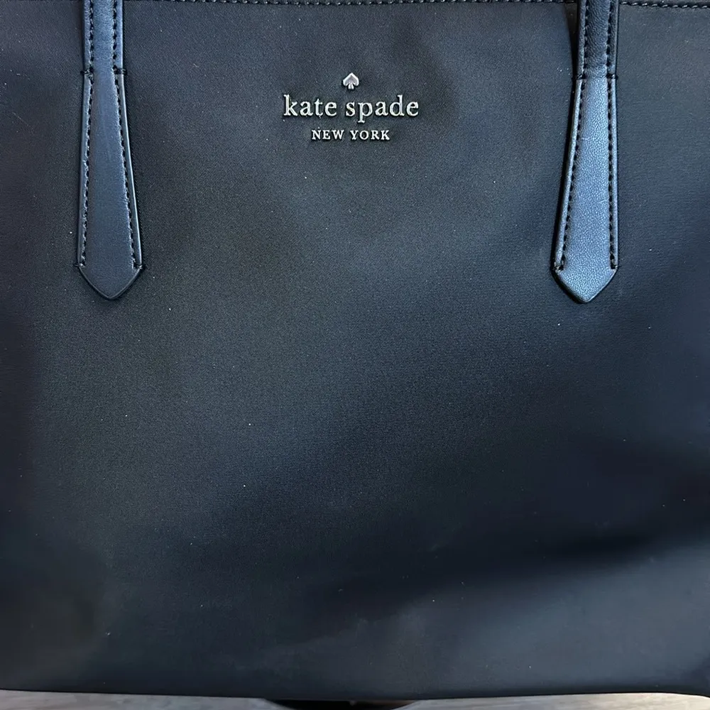 Kate Spade New York Black Nylon Kitt Large Zip Top Tote Bag. New Without Tags - Image 2