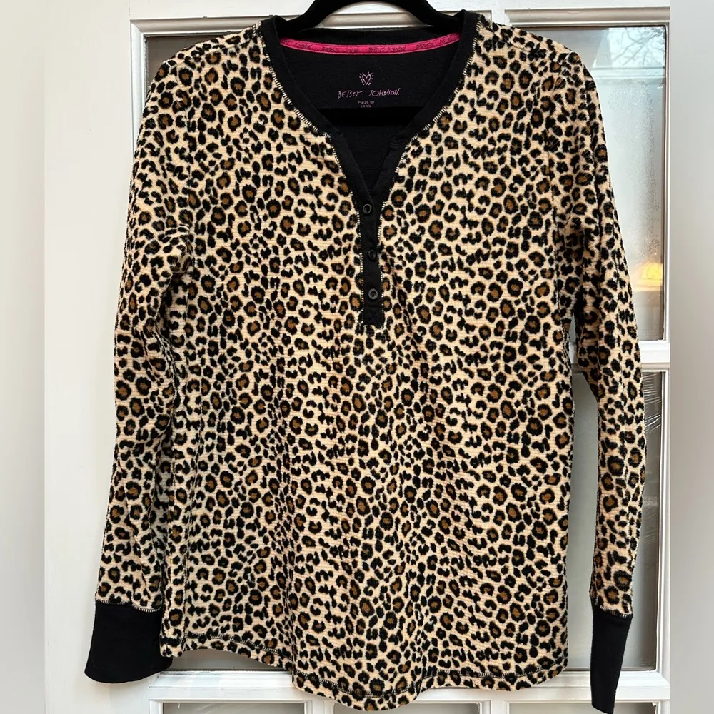 Vintage Betsey Johnson Y2K Leopard Animal Print Sleep Shirt PJ Women’s Size  M - Image 11
