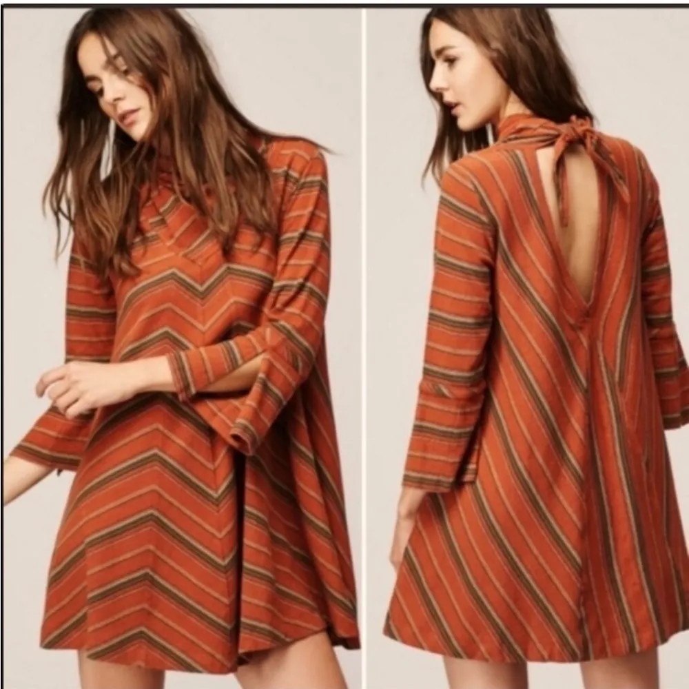 NWT Free People New Romantics Adobe Rust Tie Back Swing Dress - Image 2