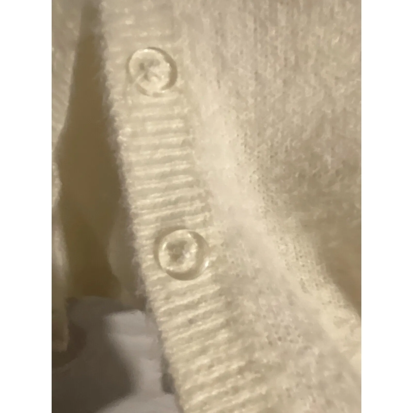 Divided Cardigan Cream Size XS Button Front Cropped - Image 3