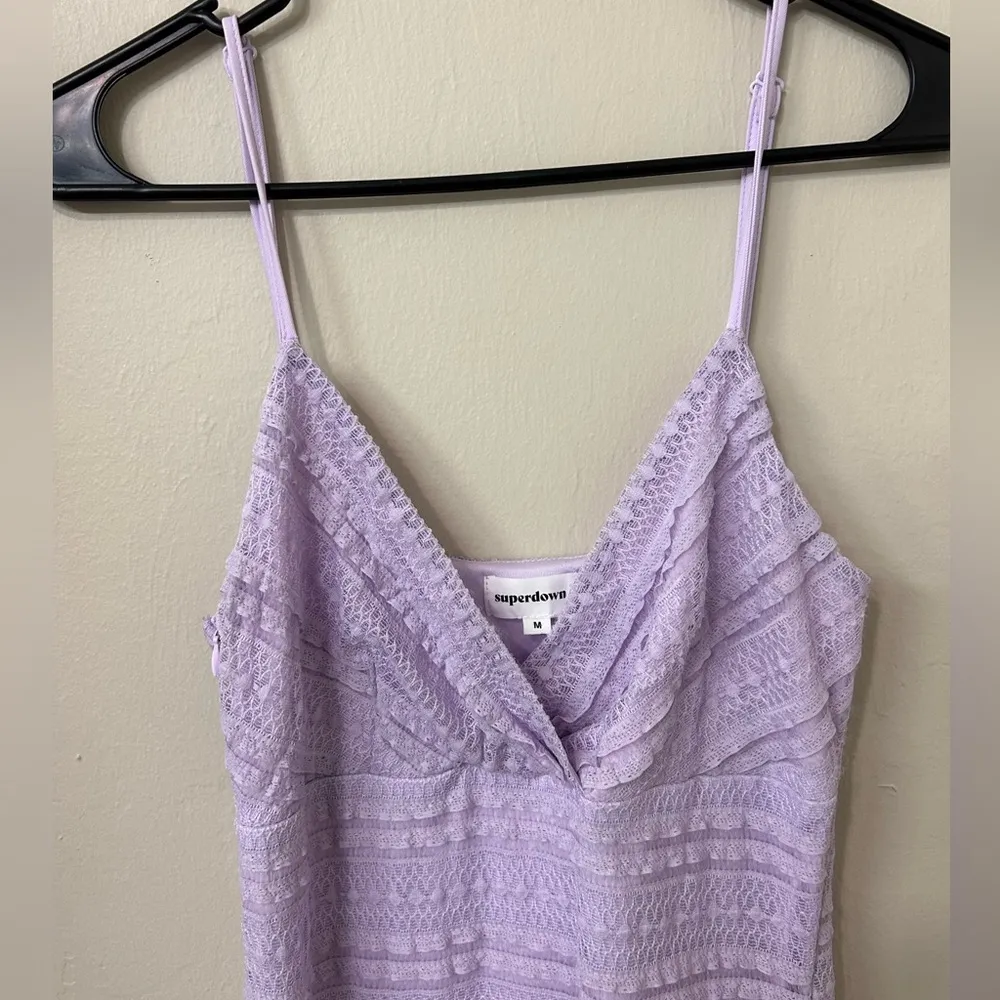 Superdown Carissa Mini Dress Sz M Lavender Lace Mini Dress - Image 4