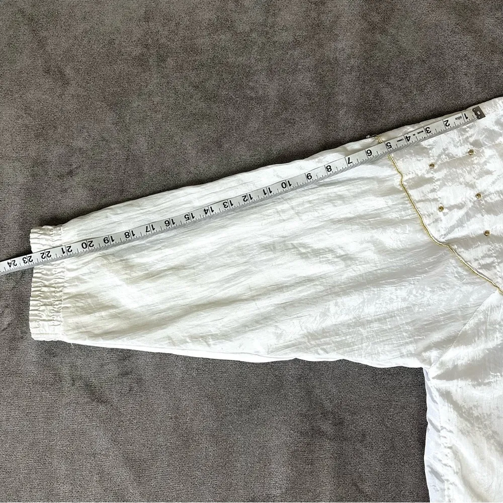 VINTAGE Wind Breaker Jacket Size M White Size M - Image 8