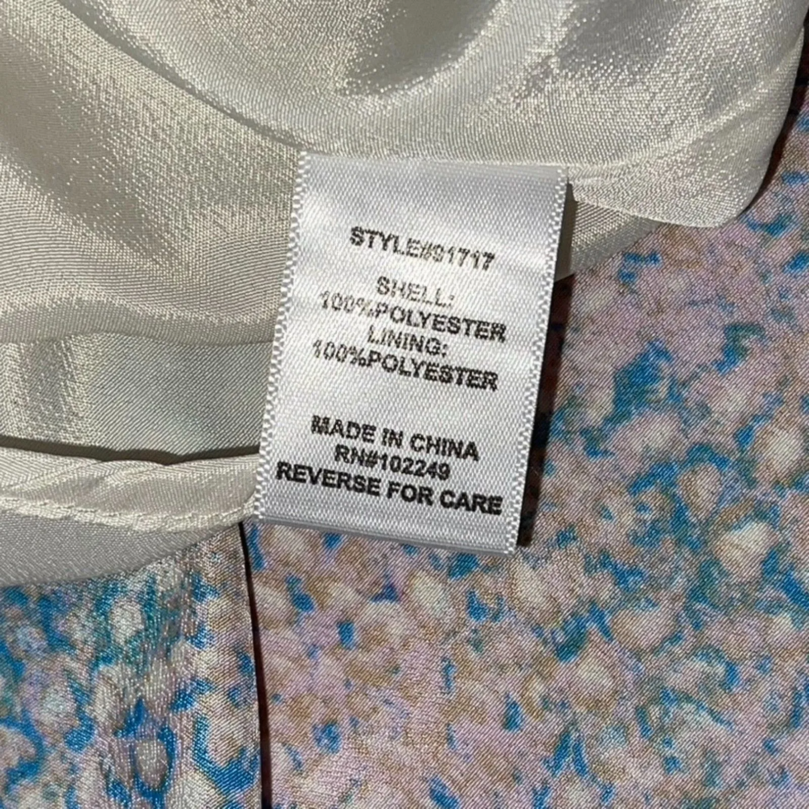 Under Skies Blue & Pink Mixed Pattern Print Midi Dress - Medium - Image 9