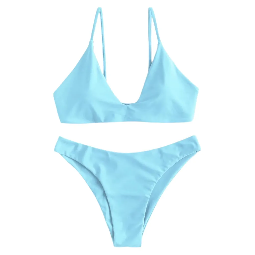 Zaful NWT  Light Blue Bralette Bikini- Small - Image 3