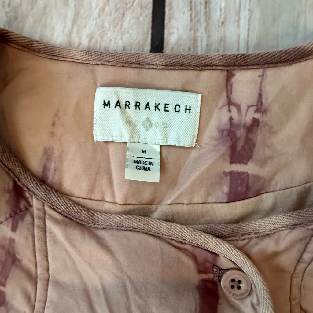 Marrakech Anthropologie Quilted Cropped Light Puffer Moto Jacket Womens Sz M - Image 3