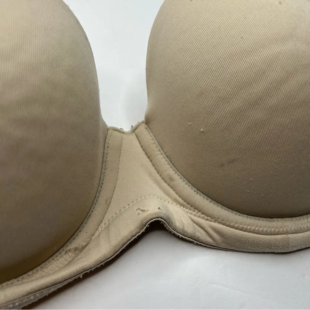 Wacoal tan lined  Strapless Bra 32DD Seamless 854119 - Image 4