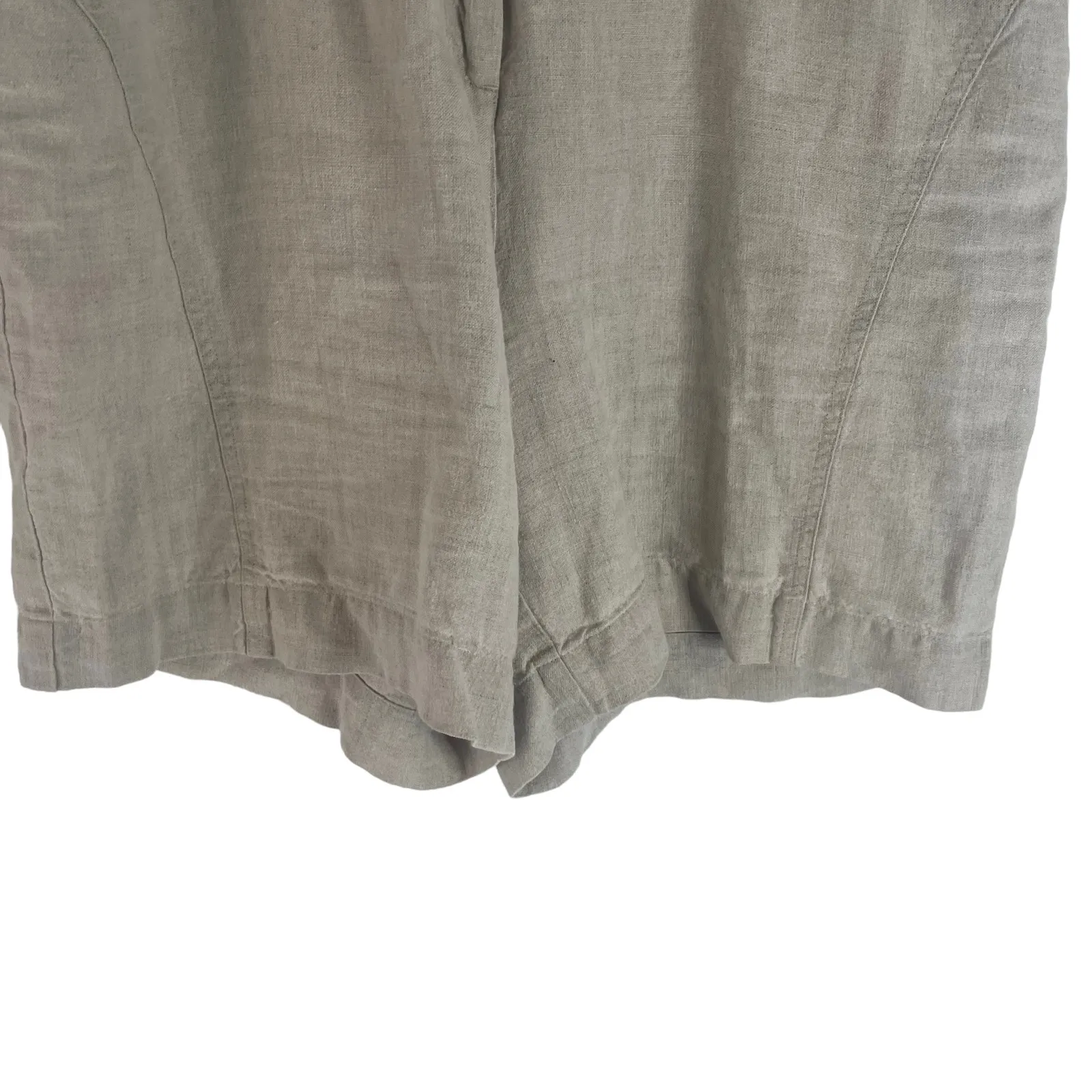 J. Jill Women's Size 12 100% Linen Tan Oat Cream Breathable Shorts‎ - Image 3