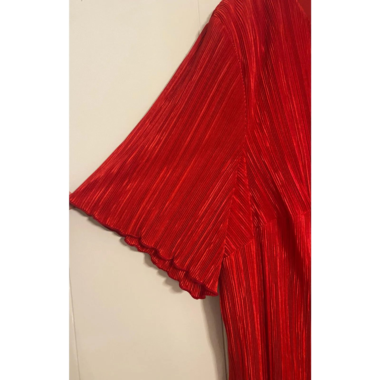 Holiday Party Dress Drop Waist Short Sleeve Layered V - Image 2