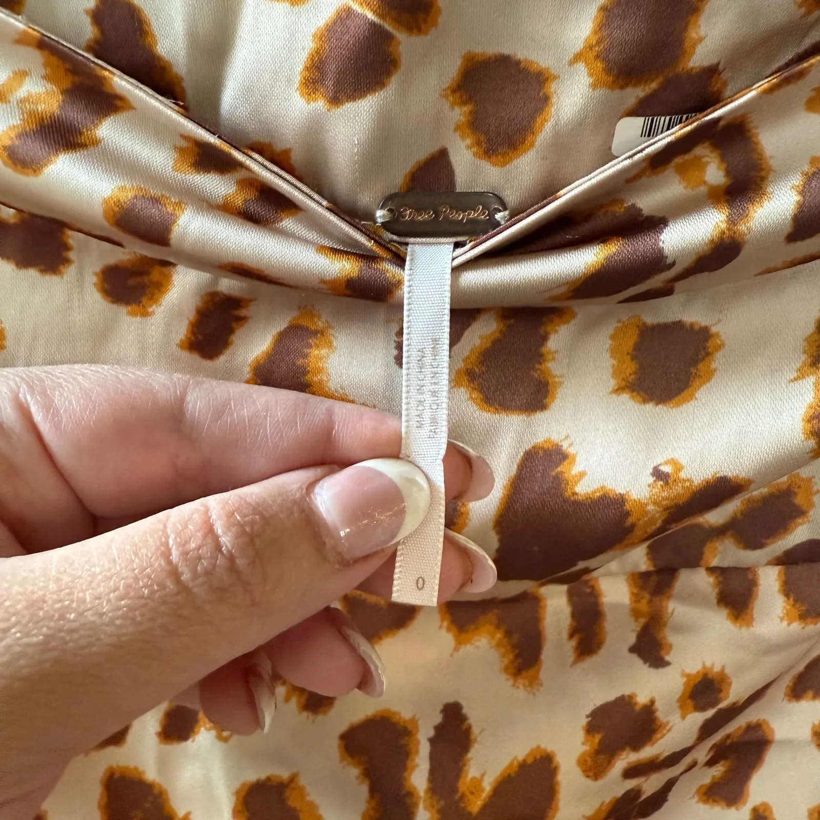 Free People Normani Bias Cut Midi Skirt Leopard Print Slip Dress Party‎ Size 0 - Image 6