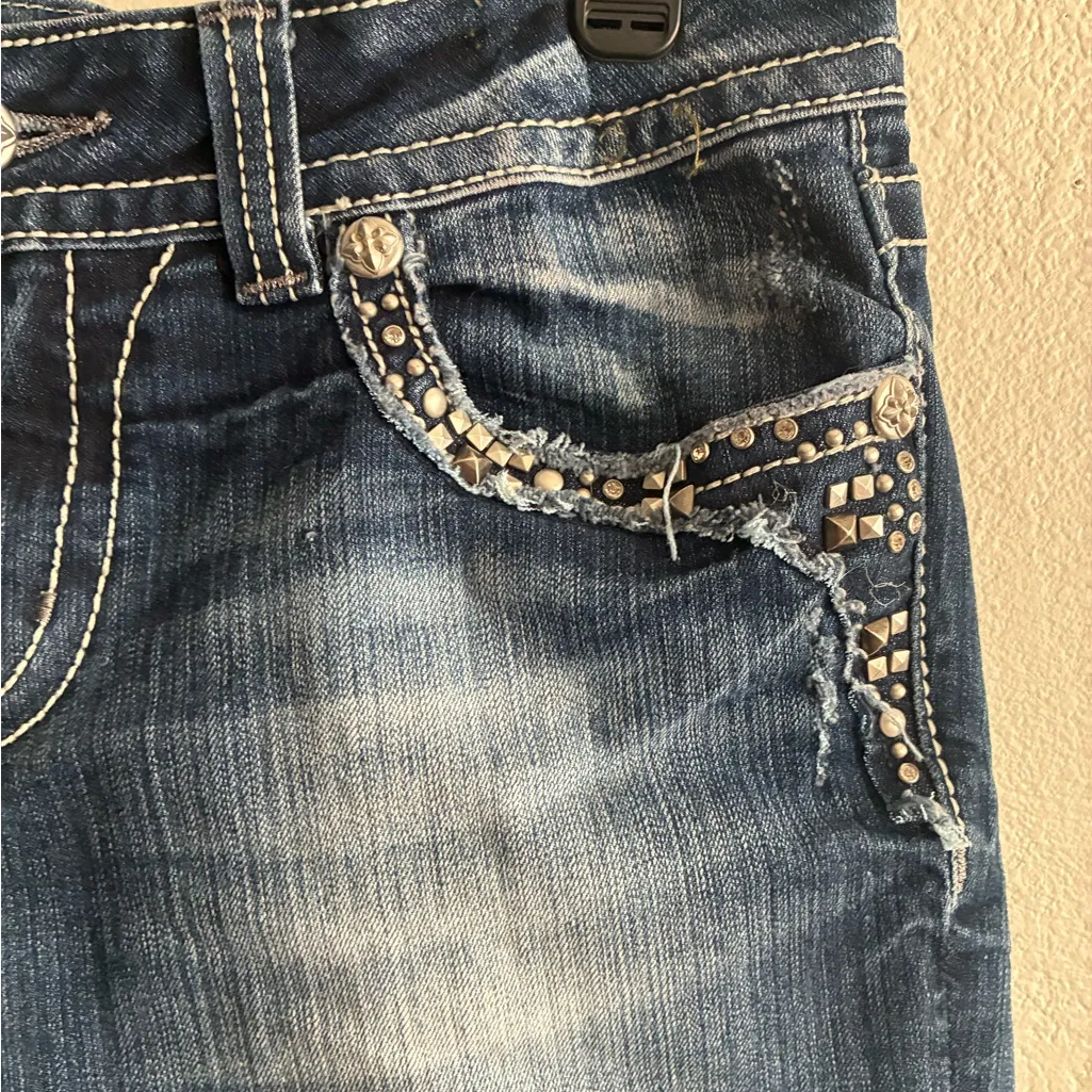 Miss Me Blue Denim Jeans Shorts 32 - Image 6