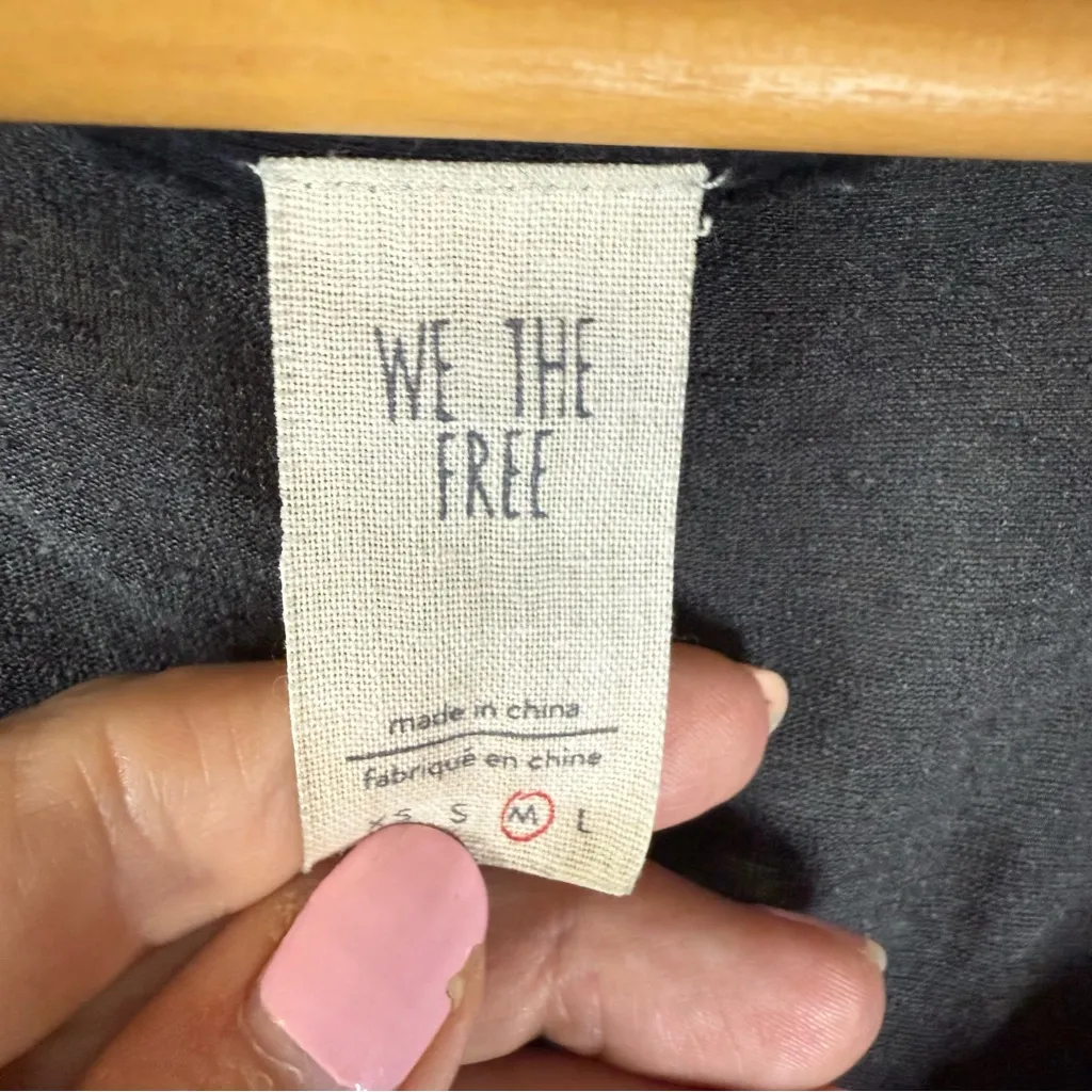 We‎ the Free Free People Baby Doll Buttoned Black Whimsigoth Tank Size Medium - Image 4