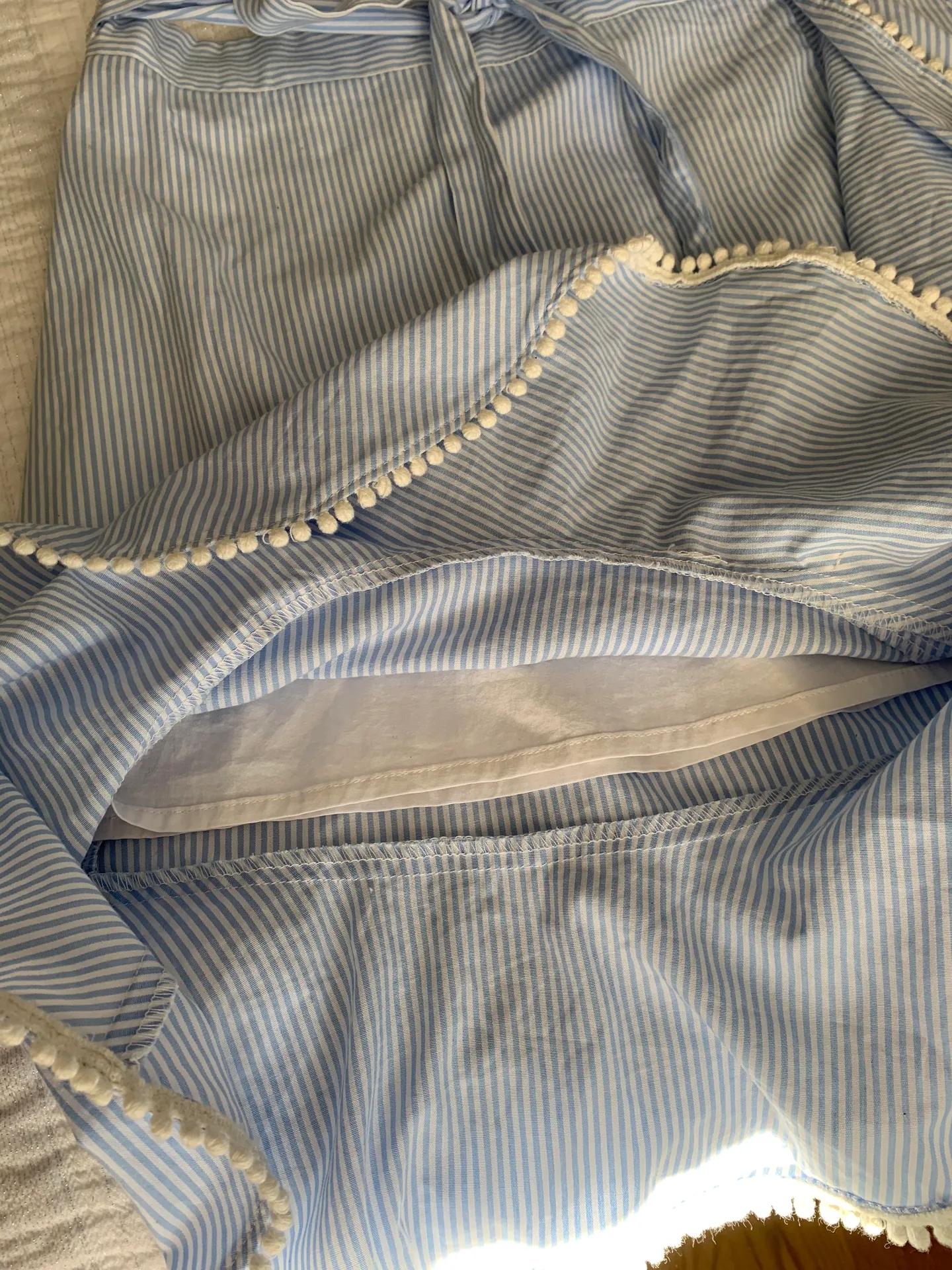 Blue Stripe Tie Ruffle Skirt - Image 8