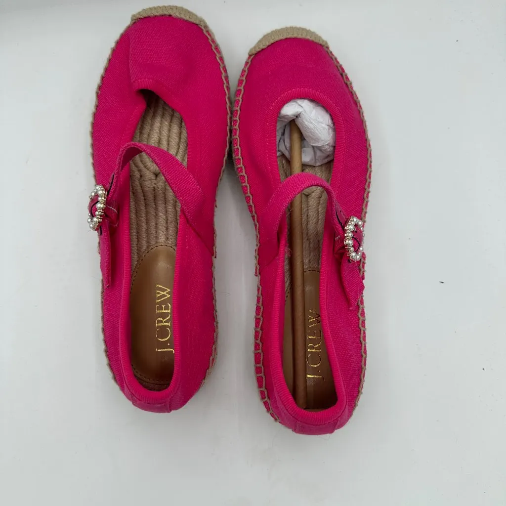 J. Crew Canvas Espadrille Mary Jane Flats Sweet Fuchsia Women's 7 - Image 6