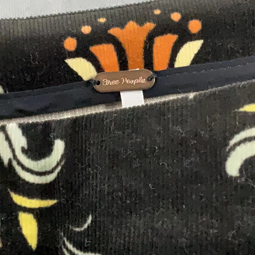 Free People Roll With Us Mini Crushed Black Corduroy Velvet Skirt Boho Size 2 - Image 6