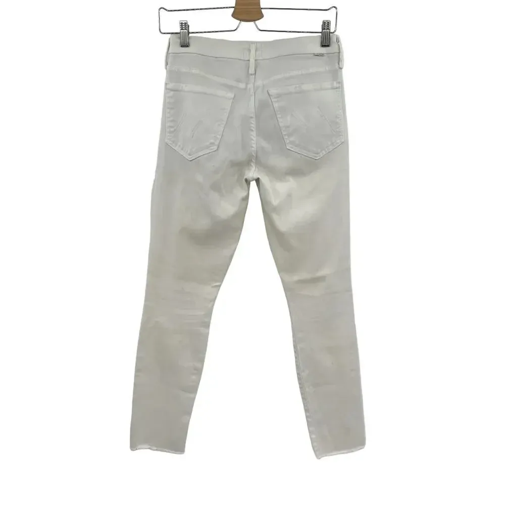 Mother Denim Looker Ankle Fray Jeans in‎ Glass Slipper White Size 26 - Image 8