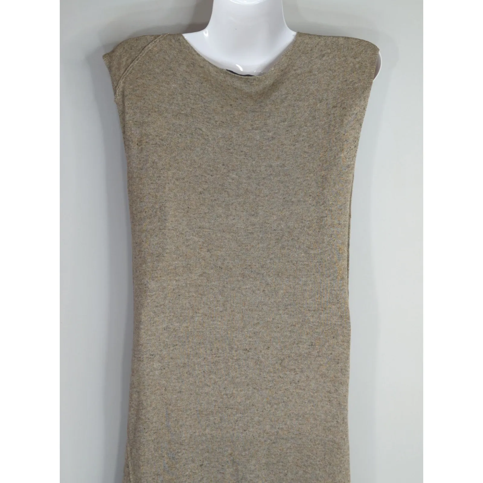 ZARA  Knit Tan Midi Sweater Maxi Dress Women's Small Minimalist‎ Modest Neutral - Image 5
