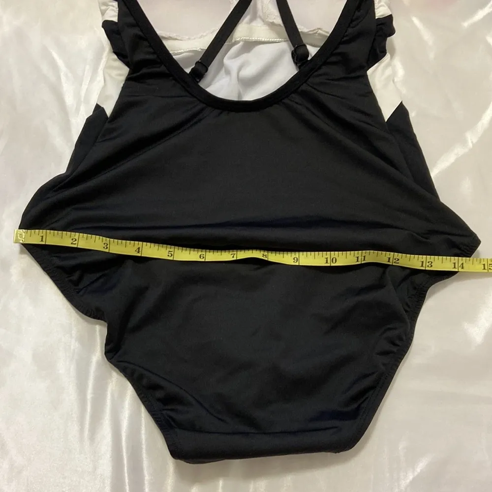 LAUREN  Chevron High Neck Logo Swimsuit One Piece - Image 11